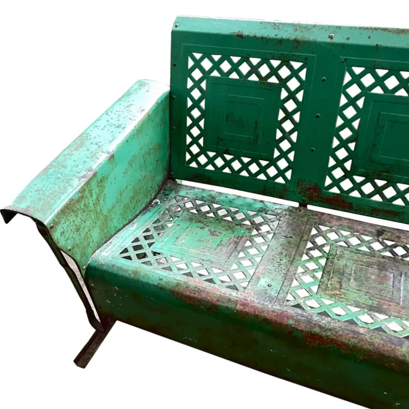 Pamono American Porch Glider with Original Green Paint by Bunting, 1950s> Benches