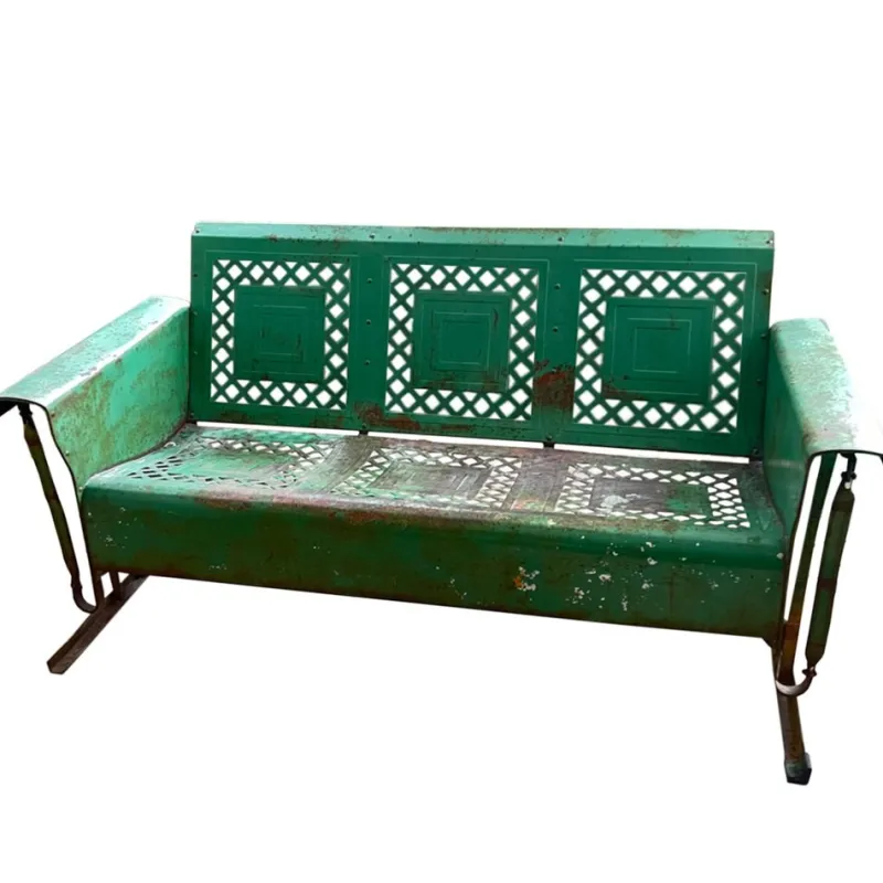 Pamono American Porch Glider with Original Green Paint by Bunting, 1950s> Benches