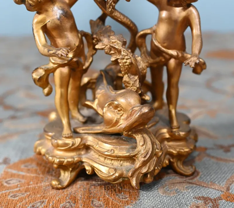 Discount Pamono American Rococo Style Gilt Mantel Clock with Cherub, 1920s