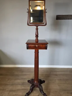 Pamono American Victorian Gentleman's Shaving Vanity Mirror with Stand in Mahogany, 1909> Dressing Tables