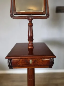 Pamono American Victorian Gentleman's Shaving Vanity Mirror with Stand in Mahogany, 1909><noscript><img width=
