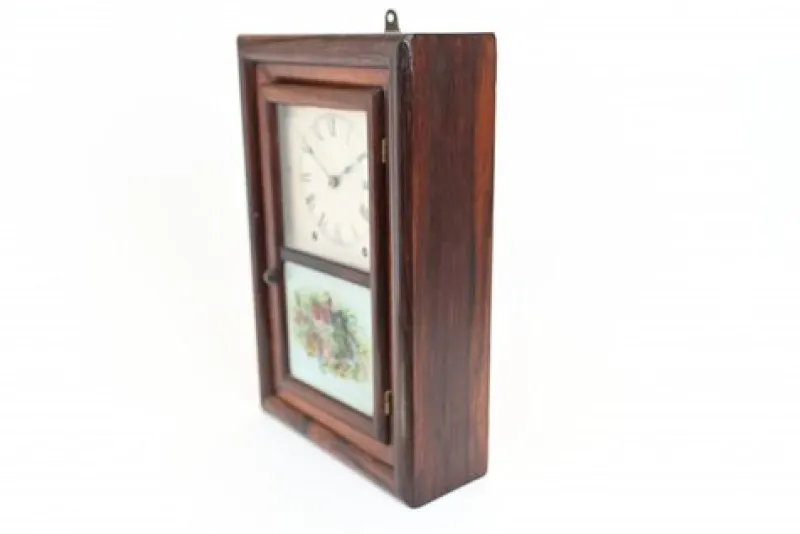 Pamono American Wall Clock with Painted Panel 8 Day Double Barrel Movement> Clocks