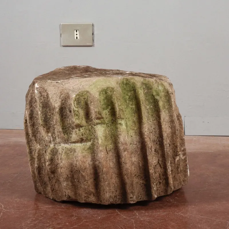 Pamono Ancient Grooved Stone Column Fragment