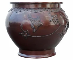 Pamono Ancient Japanese Bronze Planter, 1890s> Planters And Jardiniere