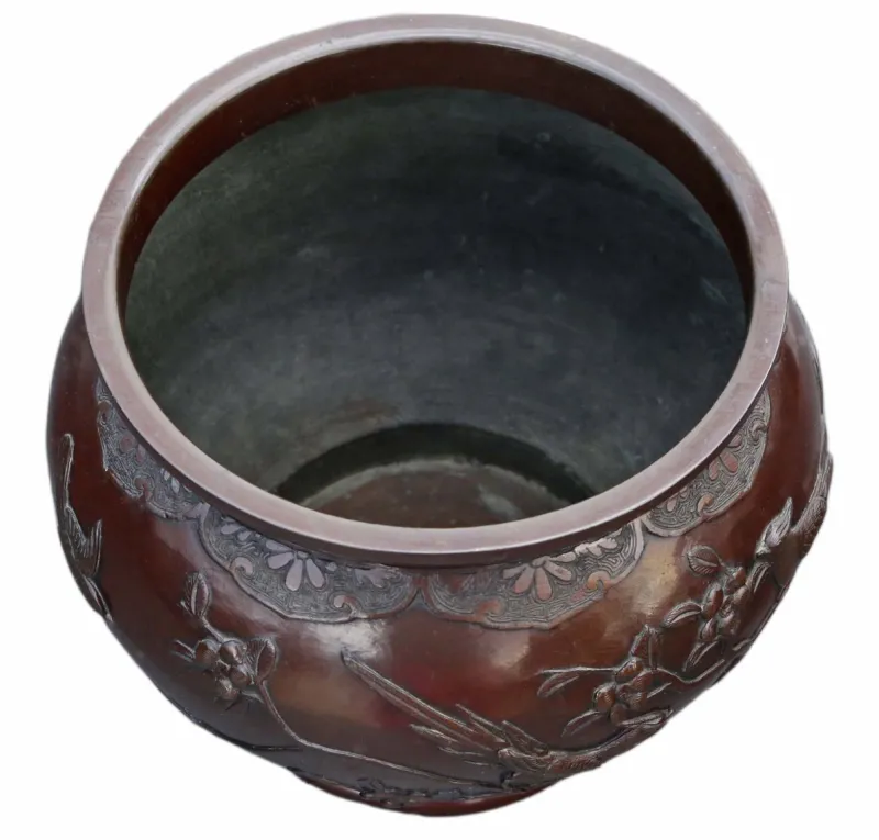 Pamono Ancient Japanese Bronze Planter, 1890s> Planters And Jardiniere