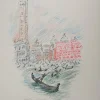 Hot Pamono André Masson, Venice, Gondolas and Saint Mark, Original Signed Pastel