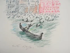 Hot Pamono André Masson, Venice, Gondolas and Saint Mark, Original Signed Pastel