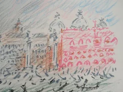 Hot Pamono André Masson, Venice, Gondolas and Saint Mark, Original Signed Pastel