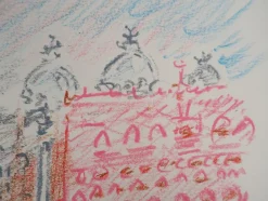 Hot Pamono André Masson, Venice, Gondolas and Saint Mark, Original Signed Pastel