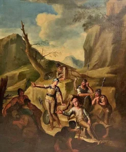 Best Pamono Andrea Locatelli, Soldiers Resting at a Bivoua, Paintings, Set of 2