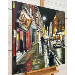 New Pamono Angela Wakefield Modern Impressionist Painting of Soho London at Night by Urban Landscape Artist, 2010