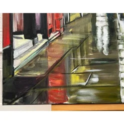 New Pamono Angela Wakefield Modern Impressionist Painting of Soho London at Night by Urban Landscape Artist, 2010