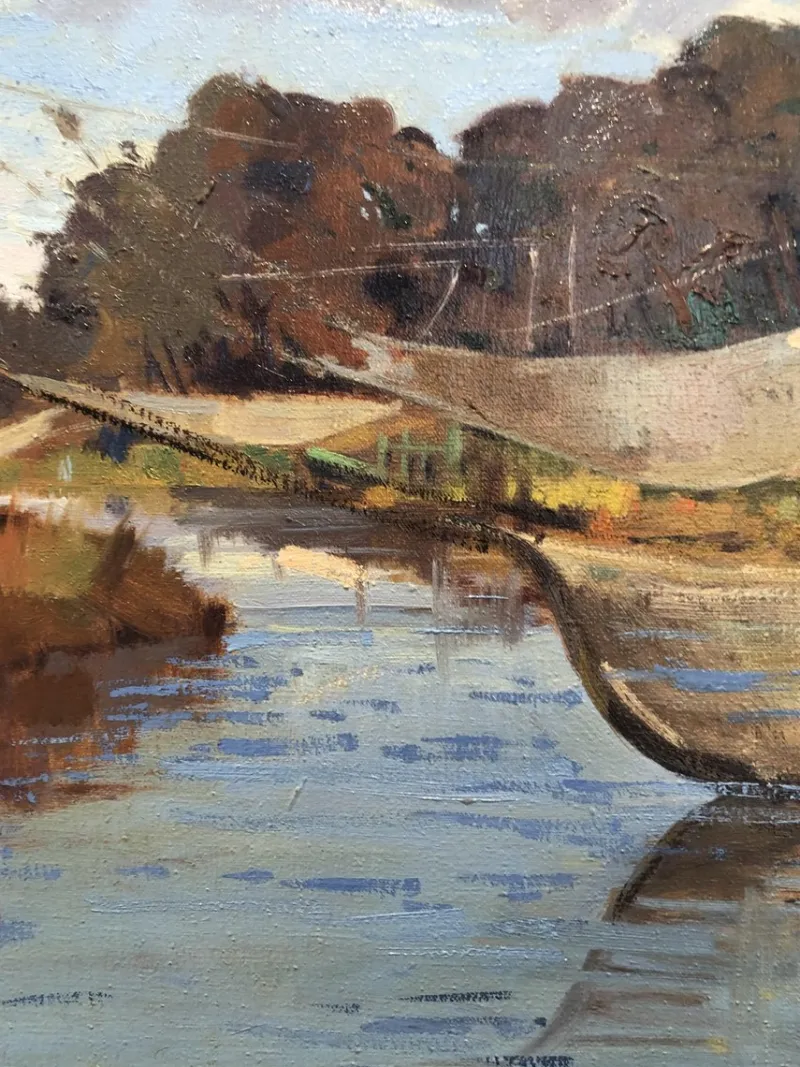 Outlet Pamono Angiolo Volpe, Livorno Retoni Sull Arnaccio, Oil on Canvas, Framed