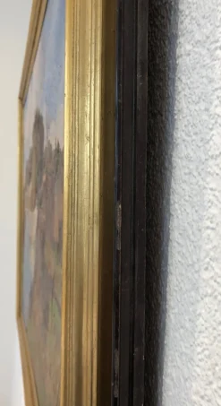 Outlet Pamono Angiolo Volpe, Livorno Retoni Sull Arnaccio, Oil on Canvas, Framed