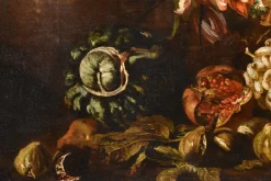 Pamono Aniello Ascione, Still Life with Flowers & Fruit, 1690, Oil on Canvas, Framed><noscript><img width=