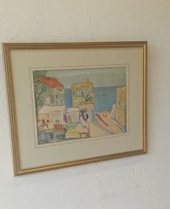 Pamono Anna Weingrün-Lieblich, Tiberias, 20th Century, Watercolor><noscript><img width=