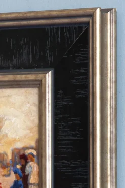 Clearance Pamono Anne de Seager, Beach Scene, Oil on Panel, 20th Century, Framed