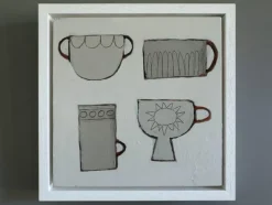 Pamono Annemarie Derrick, Limited Cups Mini Still Life, 2020s, Acrylic Painting, Framed