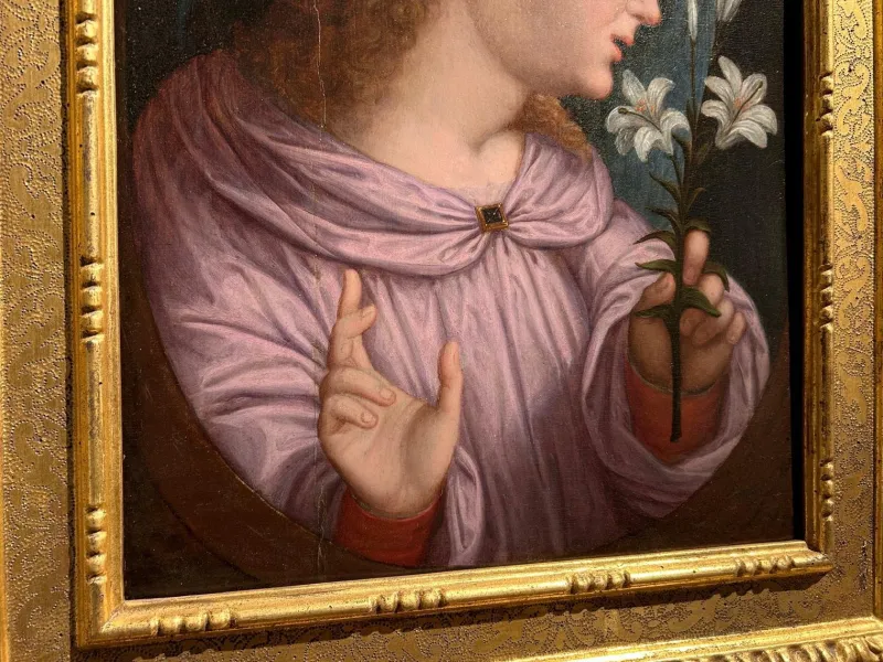 Online Pamono Announcing Angel, 1520s, Oil on Panel
