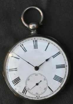 Pamono Antiqe Prince of Wales Silver Pocket Watch from J. W. Benson, 19th Century