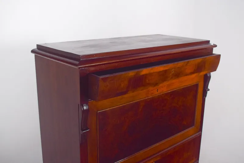 Pamono Antique Abattant Cabinet with Large Drawers, 1890s> Secretaires