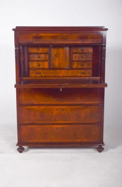 Pamono Antique Abattant Cabinet with Large Drawers, 1890s><noscript><img width=