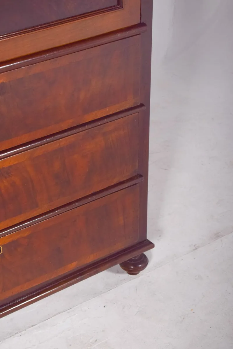 Pamono Antique Abattant Cabinet with Large Drawers, 1890s> Secretaires