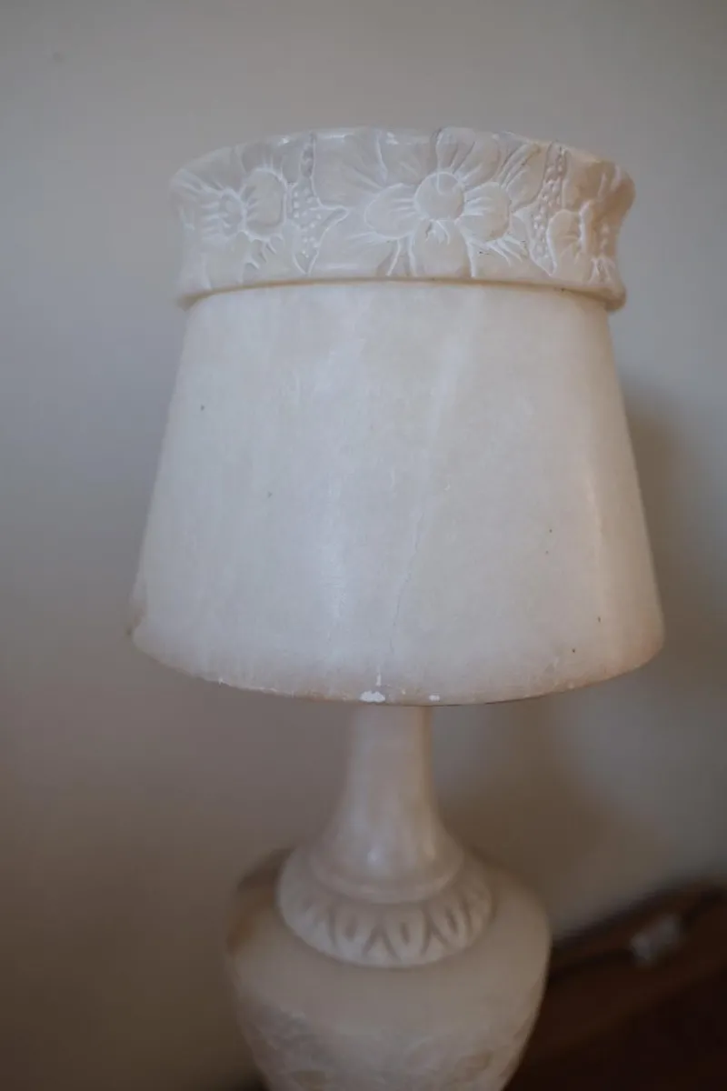 Pamono Antique Alabaster Table Lamp with Alabaster Shade> Table Lamps