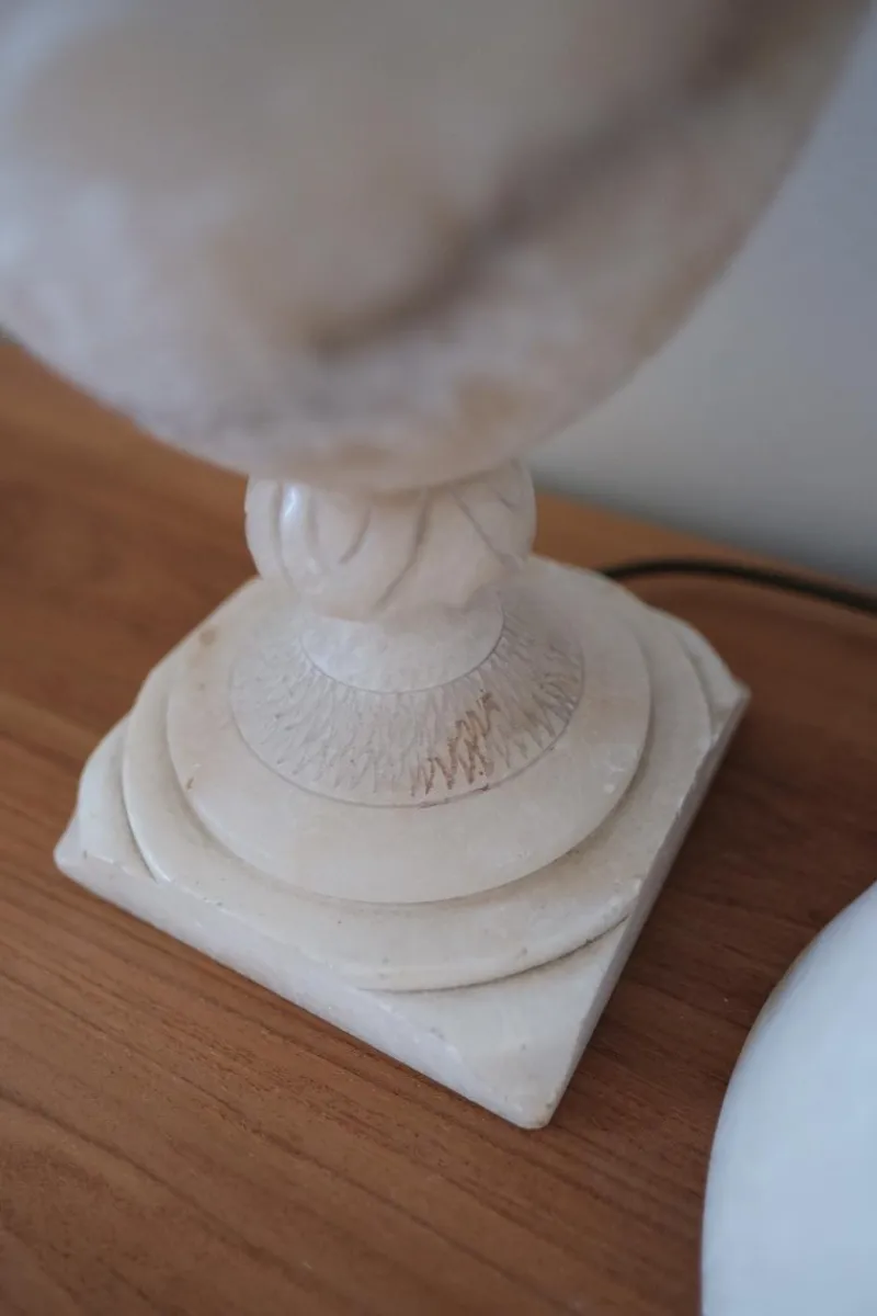 Pamono Antique Alabaster Table Lamp with Alabaster Shade> Table Lamps