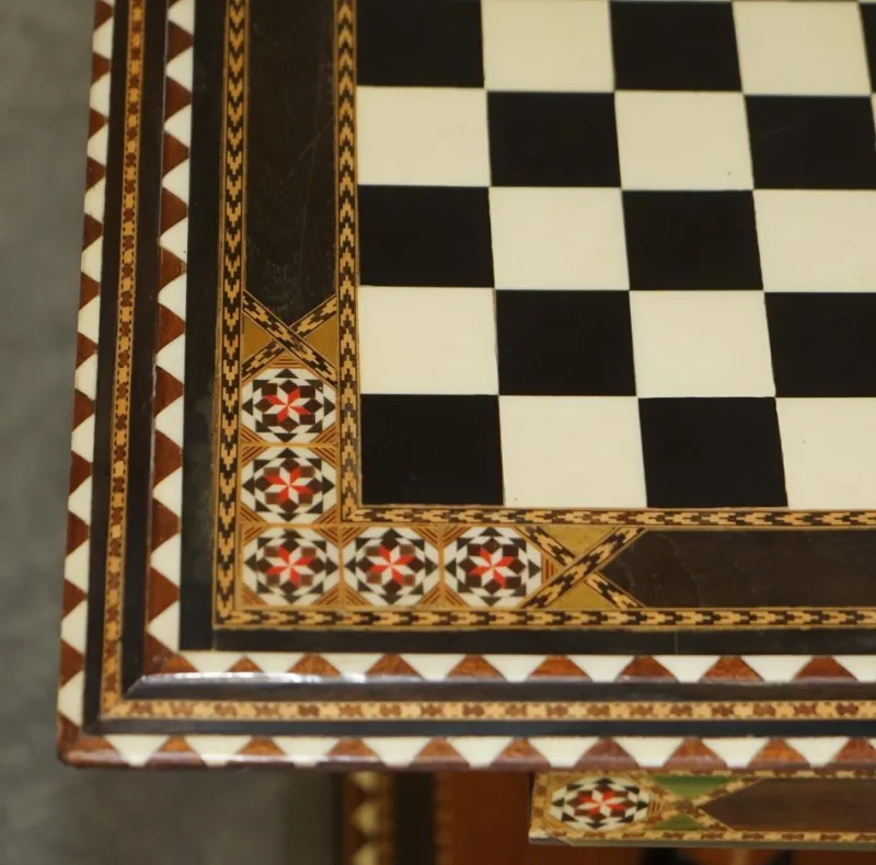 Online Pamono Antique Anglo Indian Chess Board Games Table, 1920s
