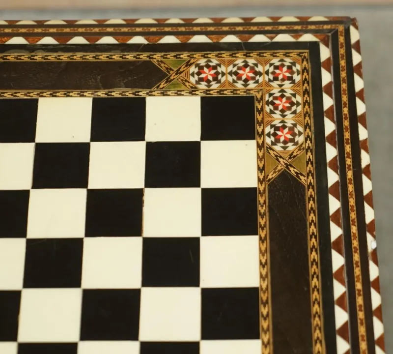 Online Pamono Antique Anglo Indian Chess Board Games Table, 1920s