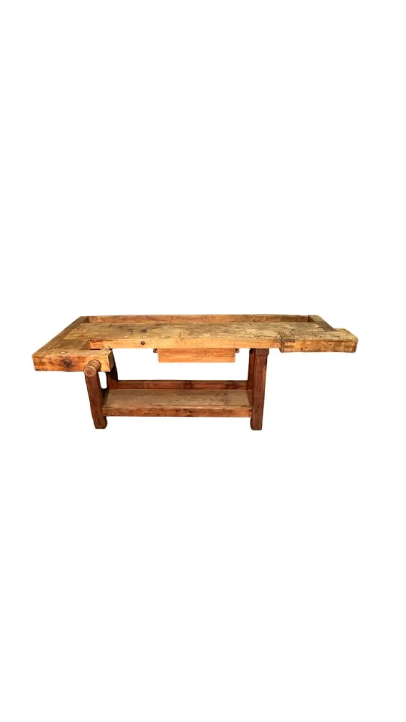 Hot Pamono Antique Apple Wood Carpenters Table, 1800s