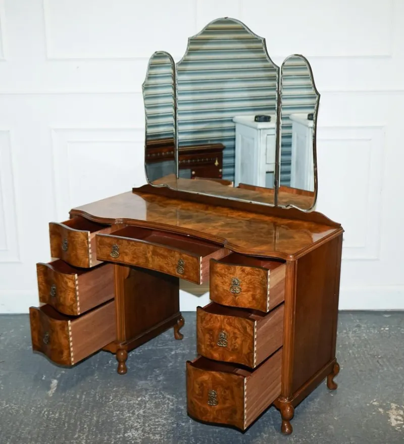 Hot Pamono Antique Art Deco Dressing Table in Walnut, 1920s