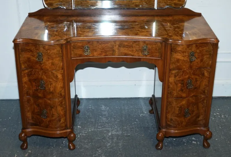 Hot Pamono Antique Art Deco Dressing Table in Walnut, 1920s