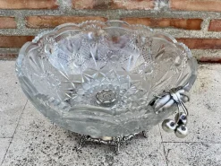 Hot Pamono Antique Art Deco French Cut Glass Fruit Bowl