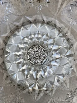 Hot Pamono Antique Art Deco French Cut Glass Fruit Bowl