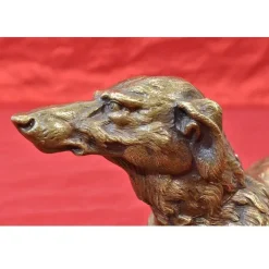 Pamono Antique Art Deco Sculpture, Little Greyhound Dog, 20th-Century, Bronze><noscript><img width=
