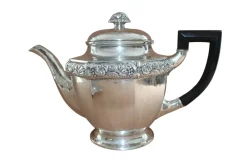 Pamono Antique Art Deco Silver Tea Service by Laurits Berth, Set of 4><noscript><img width=