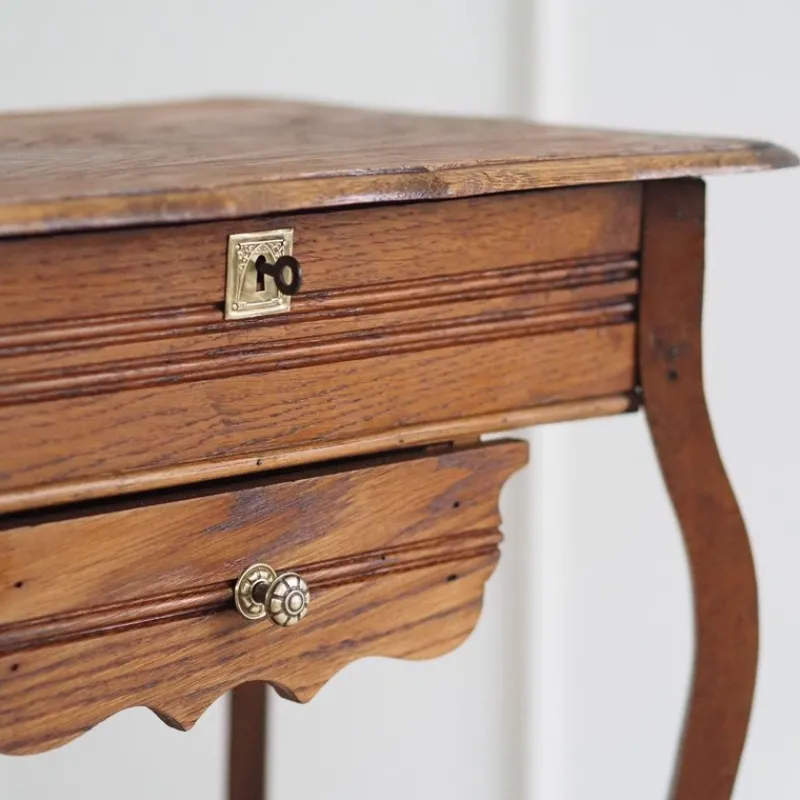 Pamono Antique Art Nouveau Dressing Table with Mirror and Drawer> Dressing Tables
