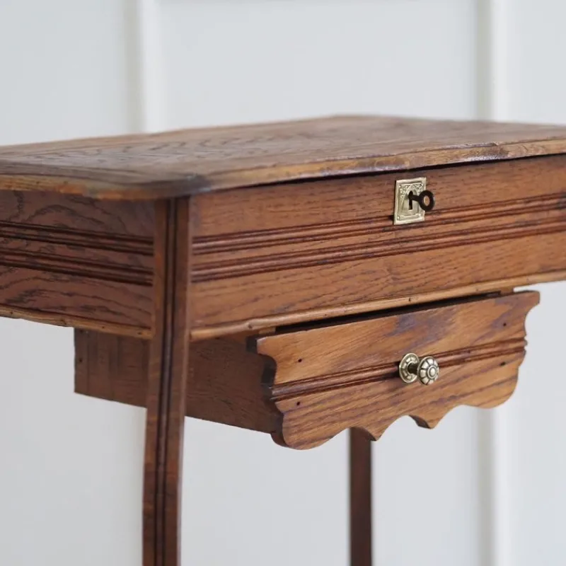 Pamono Antique Art Nouveau Dressing Table with Mirror and Drawer> Dressing Tables