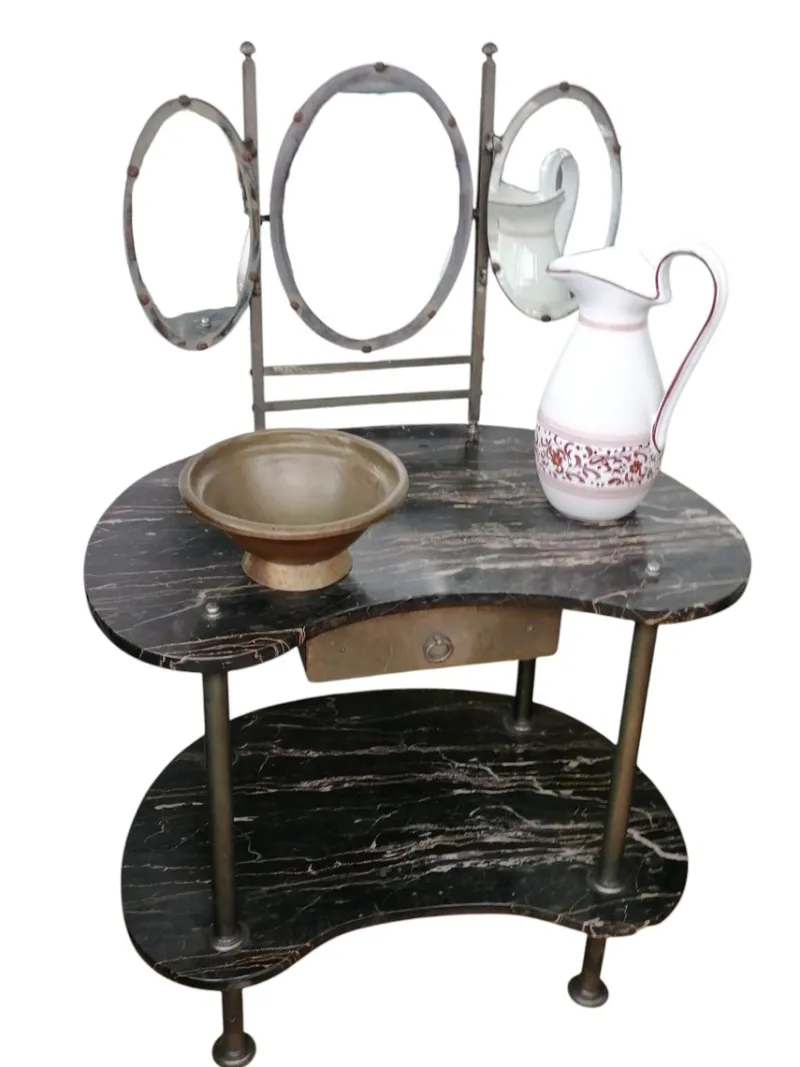 Pamono Antique Art Nouveau Dressing Table in Black Marble, 1890s> Dressing Tables