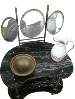 Pamono Antique Art Nouveau Dressing Table in Black Marble, 1890s> Dressing Tables