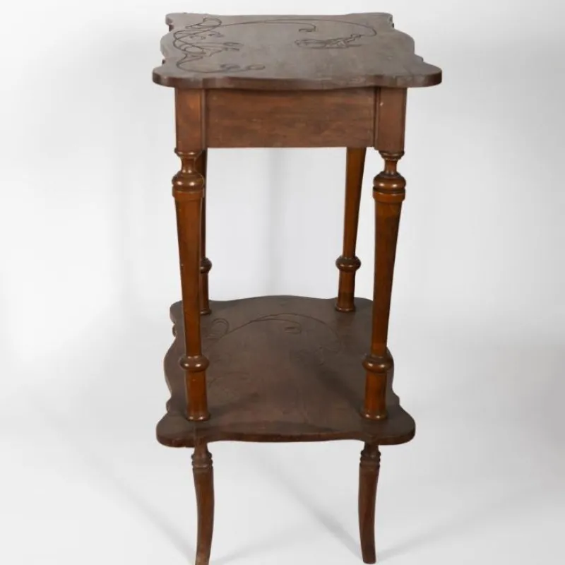 Pamono Antique Art Nouveau Hand Craved Wooden Dressing Table with Mirror> Dressing Tables
