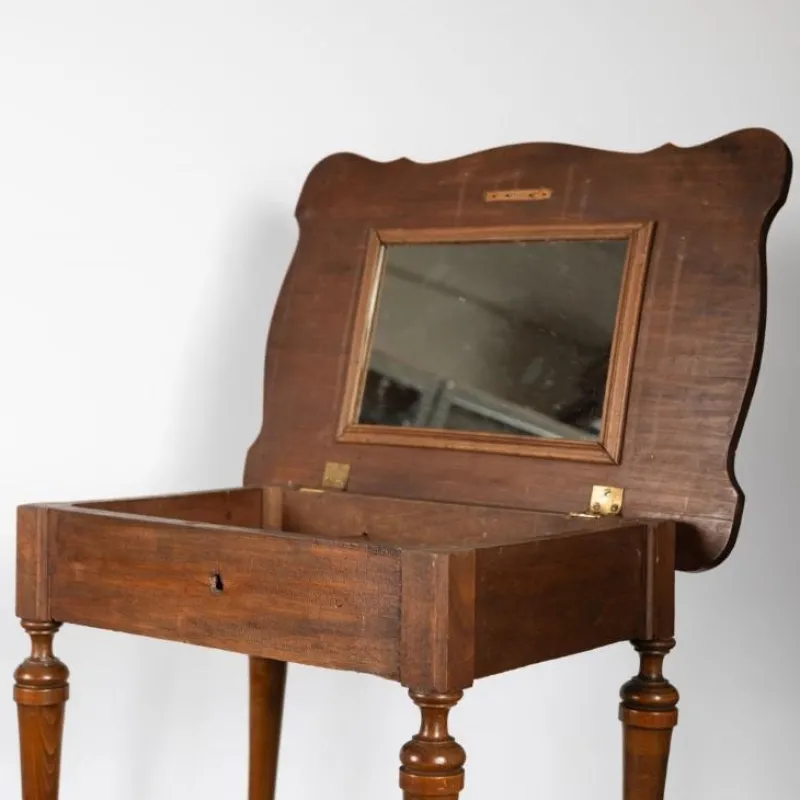 Pamono Antique Art Nouveau Hand Craved Wooden Dressing Table with Mirror> Dressing Tables