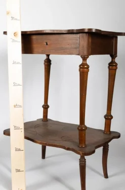 Pamono Antique Art Nouveau Hand Craved Wooden Dressing Table with Mirror><noscript><img width=