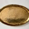 Pamono Antique Art Nouveau Handcrafted Brass Tray from Metallwarenfabrik Union Quedlinburg Muq, Germany 1920s> Trays