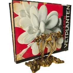 Pamono Antique Art Nouveau Magazine Rack in Brass, 1900s><noscript><img width=