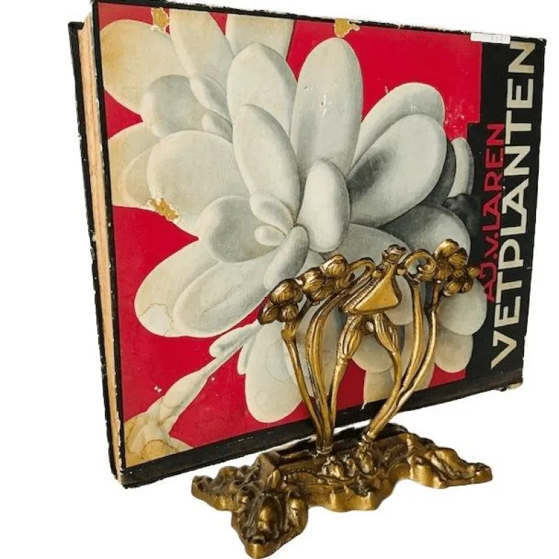 Pamono Antique Art Nouveau Magazine Rack in Brass, 1900s> Magazine Racks