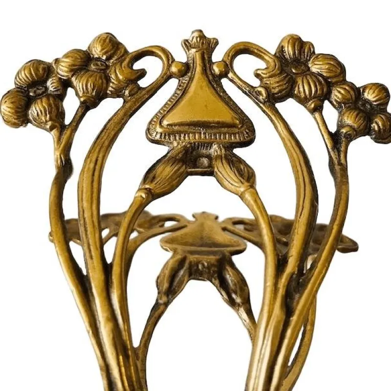 Pamono Antique Art Nouveau Magazine Rack in Brass, 1900s> Magazine Racks