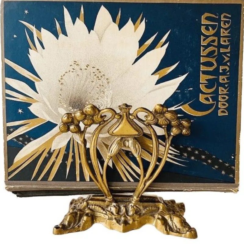 Pamono Antique Art Nouveau Magazine Rack in Brass, 1900s> Magazine Racks